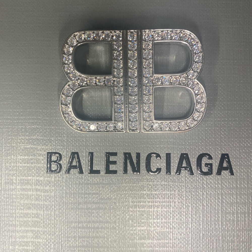 Balenciaga BB logo brooch